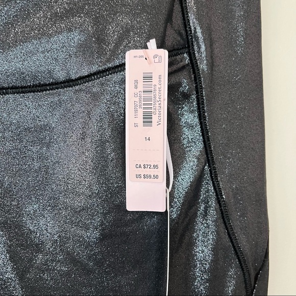 VICTORIA'S SECRET Sweat On Point Shine Legging Pewter Foil NWT Size 14 - Picture 6 of 10